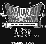 Samurai Shodown! - Pocket Fighting Series Title Screen